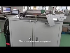 Βίντεο υπερηχητικού εξοπλισμού που χρησιμοποιεί νερό ως σύνδεσμο για την ανίχνευση μεγάλων μπλοκ χαλκού